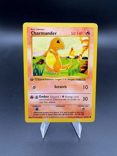 Charmander 046/102 1st Edition Base Set (Shadowless) Regular [MP]