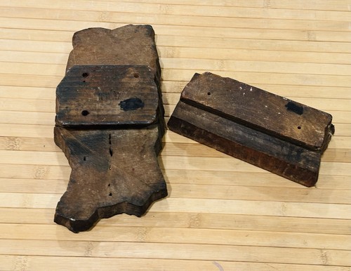 Two Larger Size Vintage Indian Batik Wood Fabric Stamps Textile Printing Blocks - Picture 2 of 7