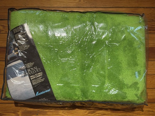 Vtg Royal Velvet Wall To Wall Bath Carpet RUG 6’ x 9’ LIME GREEN MCM NOS RARE! - Picture 2 of 16