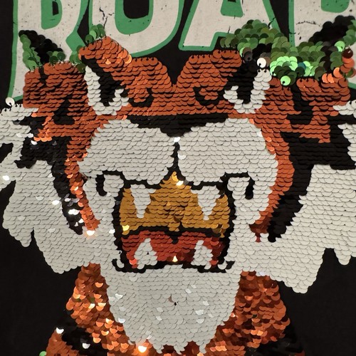 H&M Short Sleeve Shirt Top Girls Wild Cat Roar Sequin Graphic Tee Size M (8-10) - Picture 4 of 10