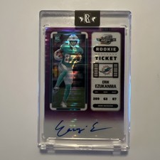 2022 Contenders Optic Erik Ezukanma RC Purple Pulsar Rookie Ticket Auto #5/21