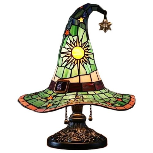 Halloween Witch Hat Lamp Creative Retro Led Night Light Resin Desk Lamp - Picture 12 of 13