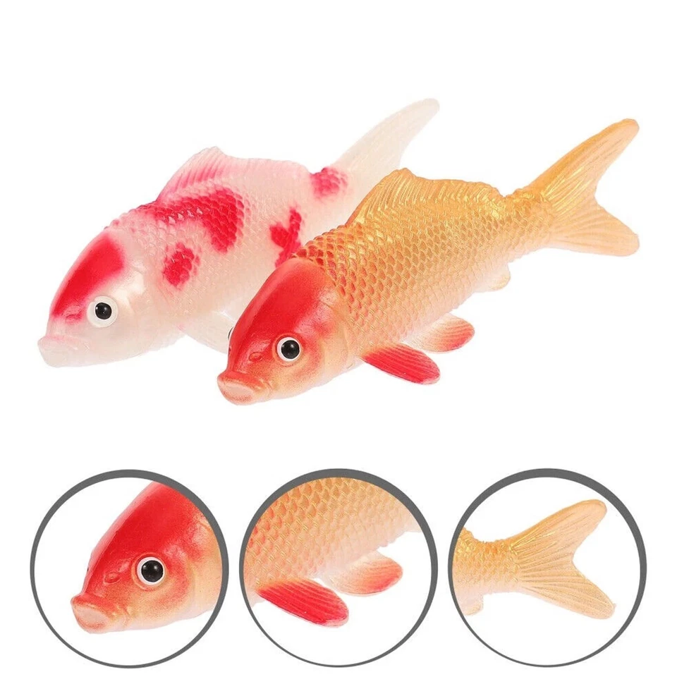 2X künstlicher Aquariumfisch Goldfisch Fischspielzeug Realistische Gold FischLB - Bild 4 von 4