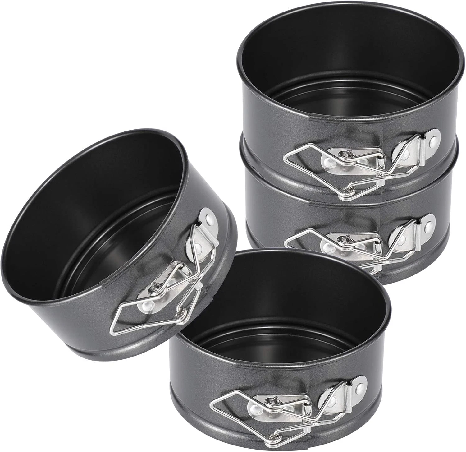4-Inch Mini Springform Pan Set - 4 Piece Small Nonstick Bakeware