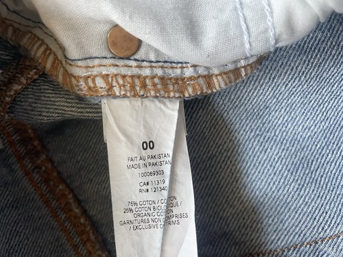 Pantalones de mezclilla Garage de pierna ancha para mujer 00/23 azul tiro medio 5 bolsillos algodón - Imagen 4 de 8