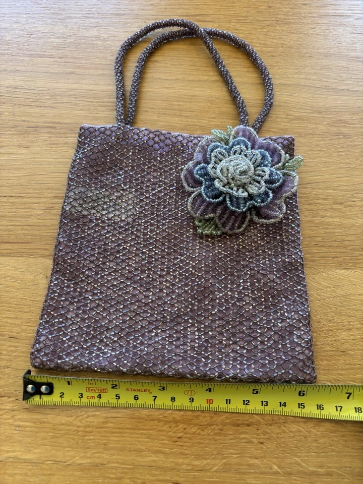 Beaded Bag With Detachable Beaded Flower - Image 3 of 4