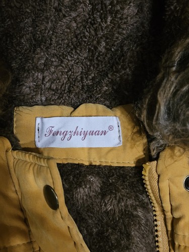 Fengzhiyuan Soft Faux Fur Lined Jacket | Mustard Yellow | Size XL Womens - Picture 4 of 5
