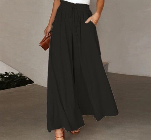 Womens Wide Leg Pants Palazzo Pants Dressy Casual Dress Pants Trousers Plus⭐Size - Picture 6 of 18