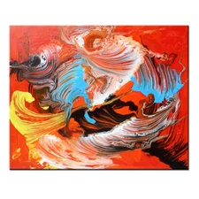 Framed Art Wall Streamcolor Abstract Oil Painting Hand painted Canvas Contempora