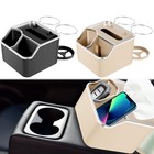 Car Armrest Storage Box Auto Armrest Tissue Holder with 2 Folding Cup FacBF