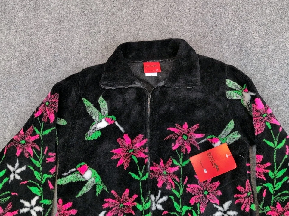 Black Mountain Hummingbird AOP 毛绒拉链夹克女式中号新品 — 第 3/4 张图片