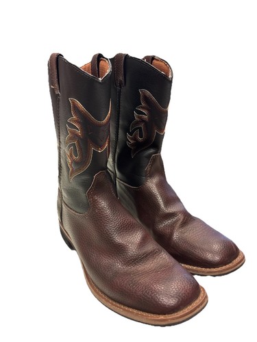 Austin Trading Co. Ace Boys Cowboy Western Boots Size 4 Brown Embroidered - Bild 2 von 2