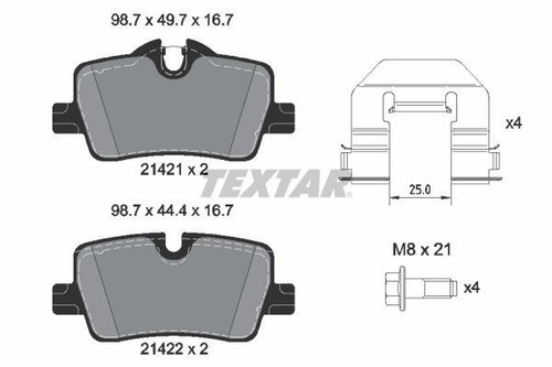 TEXTAR Bremsbeläge vorne & hinten Bremsservice Set passend für BMW 3er 4er - Bild 3 von 3
