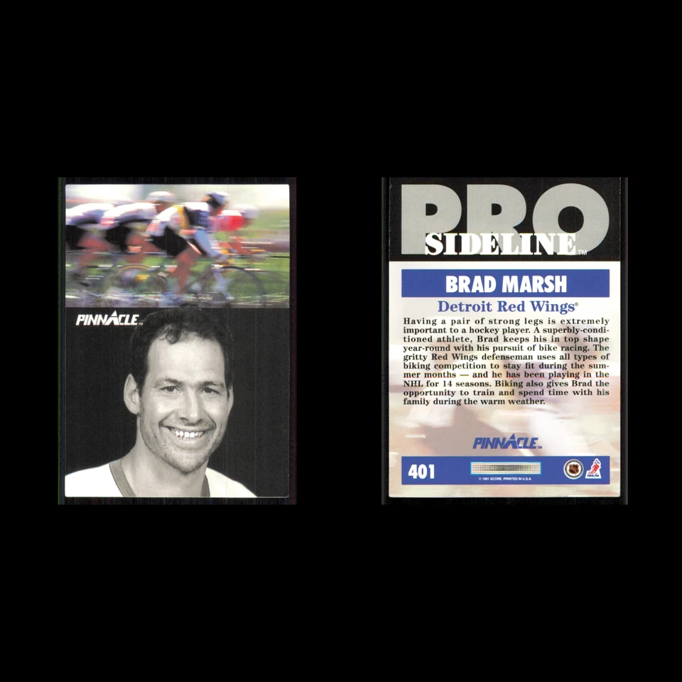 Brad Marsh #401 1991 Pinnacle Detroit Red Wings Hockey Card NHL NM - Image 3 of 3