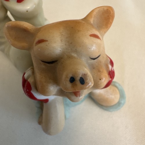 2 Vintage Porzellan Schweine Mid Century Modern Retro Kitsch Made in Japan - Bild 6 von 7