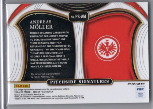 2024-25 PANINI SELECT FIFA BLUE PULSAR PRIZM AUTO ANDREAS MOLLER  - Bild 2 von 2