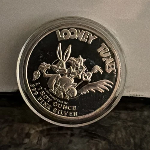 1987 Highland Mint 1 Troy ounce Silver Looney Tunes Ltd Ed Bugs Bunny