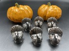 Crate & Barrel Turkey Place Card Holders & Pumpkin Decor Bundle