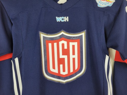 Camiseta de hockey Adidas Cory Schneider #35 EE. UU. NHL 2016 Copa Mundial Juvenil Talla S/M - Imagen 7 de 18