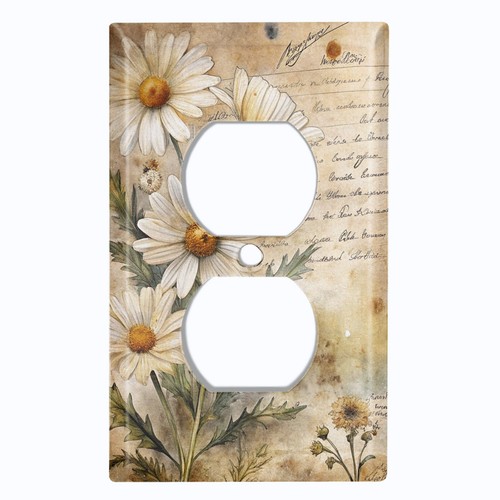 Metal Light Switch Outlet Cover Wall Plate Daisy Botanical Flower Journal FWR220 - Imagen 22 de 35