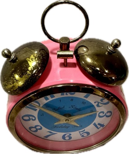 MCM Solid State Holiday Fair 1968 Portable Radio - Pink & Blue Faux Clock-Works - Picture 12 of 24