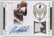 2014 Panini National Treasures Material Signatures Prime /25 Arron Afflalo Auto