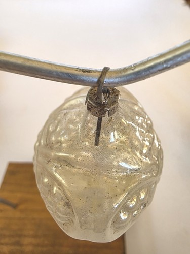 Antique Embossed Flower Part Mercury Glass Bumpy Christmas Ornament Clear & Silv - Picture 10 of 11