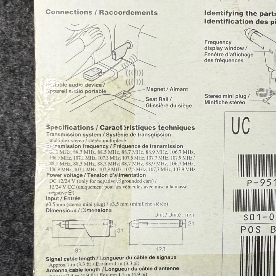 Sony DCC-FMT3 car FM stereo transmitter for portable audio devices new walkman - Image 4 of 4