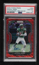 2020 Panini Prizm Rookie Red Wave /149 Denzel Mims #355 PSA 10 GEM MT Auto 1la9