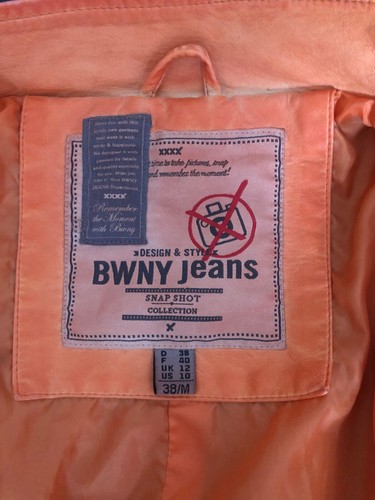 Jacke, Kurzjacke, Bikerjacke, Kunstleder, BWNY Jeans, orange, Gr. 38 - Bild 8 von 10