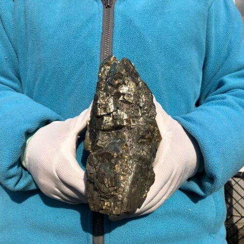 8.7 LB Beautiful Natural Pyrite Raw Stone Quartz Crystal Mineral Specimen - Picture 9 of 10