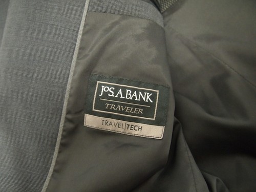 Jos A Bank Mens 2 Piece Suit Grey Slim Fit 36 Blazer Travel Tech Wool 37X31 - Picture 6 of 14