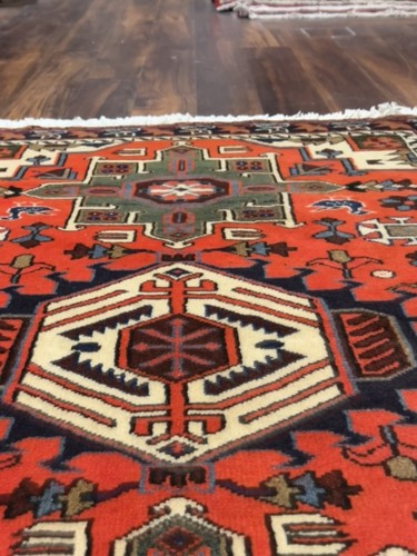 Genuine Hand Knotted Village Vintage Tribal Geometric Runner Rug 3’4”x4’9”,3194 - Picture 8 of 12