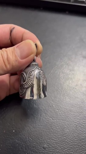 Flying Wing Wheel Gremlin Guardian Bell Stainless Steel Motorcycle Biker Rider - Video 1 of 1
