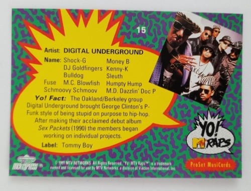 1991 Pro-Set Yo! MTV Raps Music Trading Cards (Pick Your Card) - Picture 31 of 181