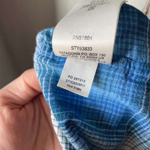 Patagonia Men’s Blue Plaid Organic Cotton Casual Button-Up Long Sleeve Shirt - S - Bild 13 von 13