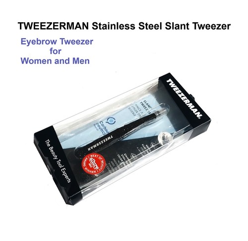 Tweezerman Stainless Steel Slant Tweezer, Eyebrow Tweezer for Women and Men - Picture 2 of 5