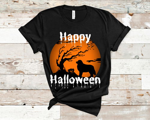 Leonberger Halloween Shirt Gift for Dog Mom or Dad Black Unisex T-Shirt Holiday