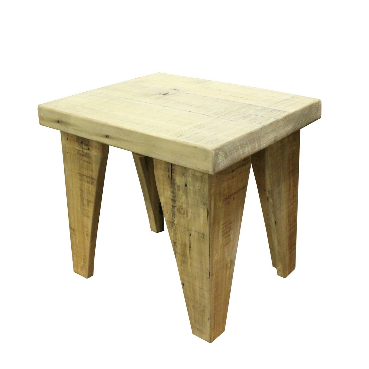 Raw Wood Rustic Handmade Finish Rectangular Wood Stool Table cs5603S Raw Wood Rustic Handmade Finish Rectangular Wood Stool Table cs5603S