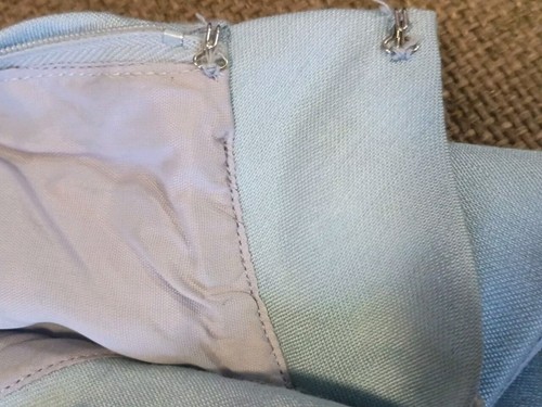 Vintage 60er Jahre Elinor Gay Original blau Schichtkleid mit Jacke Perlen Kragen Gr. Med - Bild 11 von 12