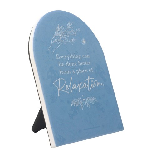 RELAXATION Twelve Moon Ceramic Inspirational Verse plaque stand wall art hanging - Picture 3 of 4
