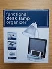 Desk lamp with organizer for tablets and phones