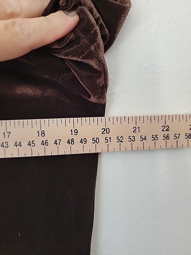 Vintage Brown Velvet Short Sleeve Top Shirt  Stretch New - Picture 8 of 8