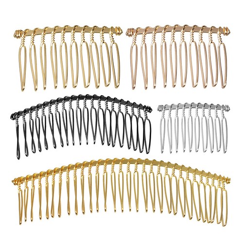 6x Blank Metal 20 Teeth Hair Side Comb for DIY Bridal Veil Hair Accessories - Picture 9 of 9