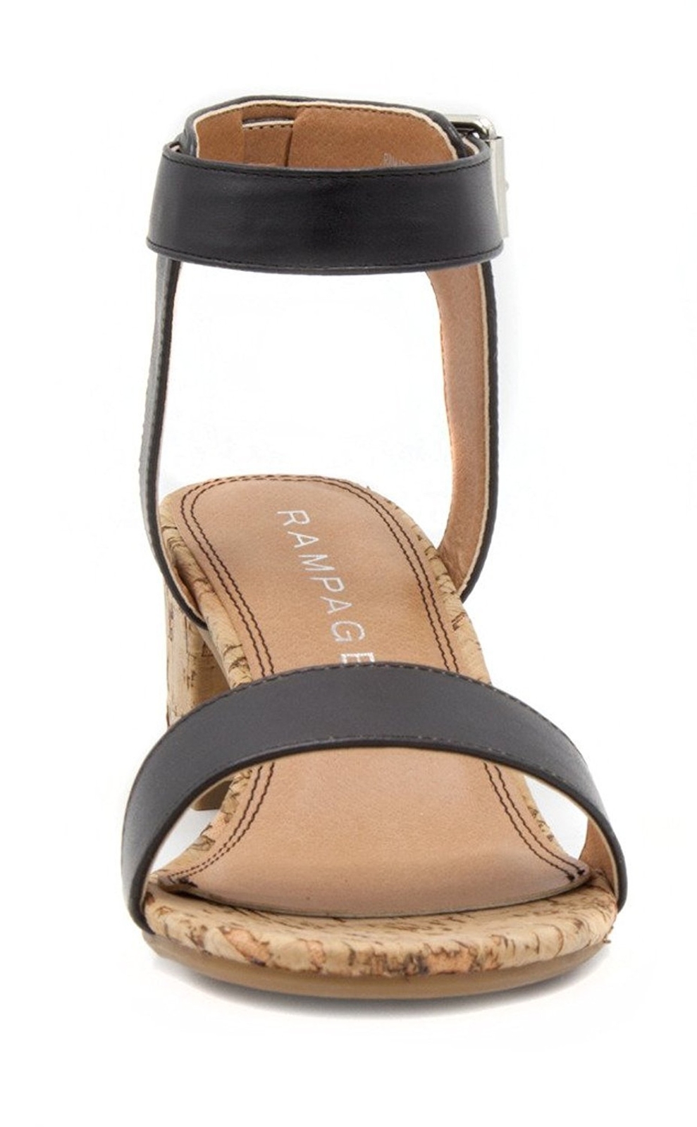 Rampage Women's Hydee Casual Open Toe Block Heel Ankle Strap Single-Sole Sandal Rampage Women's Hydee Casual Open Toe Block Heel Ankle Strap Single-Sole Sandal