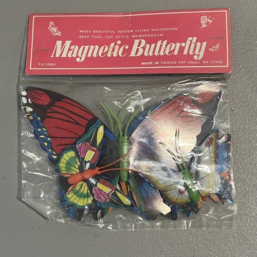 Butterfly Magnets Magnetic Butterflies New Old Stock Unopened Package Retro - Picture 1 of 6