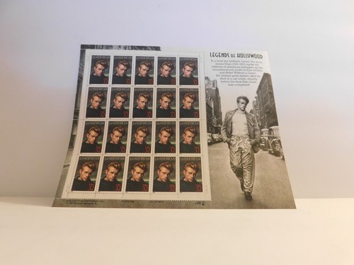 James Dean collectible stamp sheet Legends of Hollywood Full Sheet 1996 - Picture 2 of 3