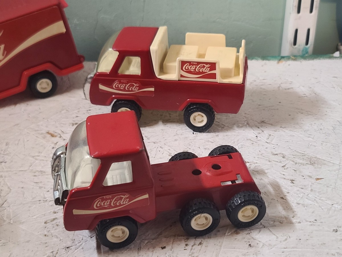 Vintage Tonka Red Car Carrier Semi Coca-Cola Buddy L Truck