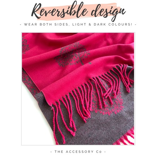 Ladies Tree of Life Pashmina Shawl Wrap Long Large Scarf Blanket Scarves Winter - Picture 518 of 738