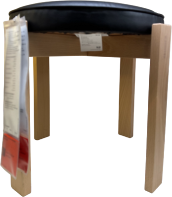 Brand New IKEA HOLMSJO Stool, Beech/Jonsbyn Black 105.609.96 | eBay